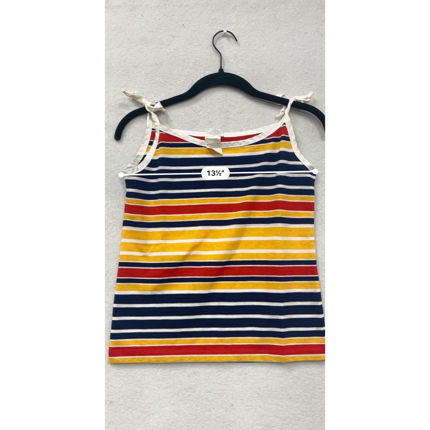 Striped Sleeveless Tank Top With Tie Straps By Aileen Size L (14) #8593