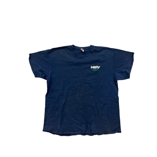Vintage 90s MDV Logo T-Shirt Blue XL #8161