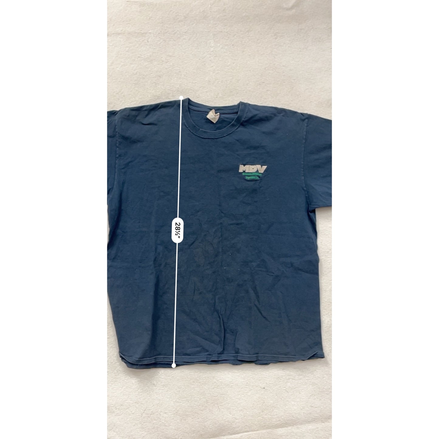 Vintage 90s MDV Logo T-Shirt Blue XL #8161