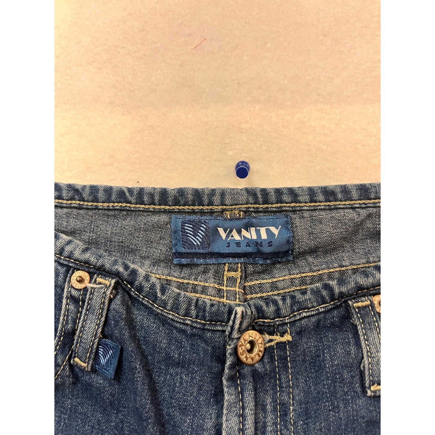 Vintage Vanity Flared Blue Denim Jeans Size 8-10 #122C