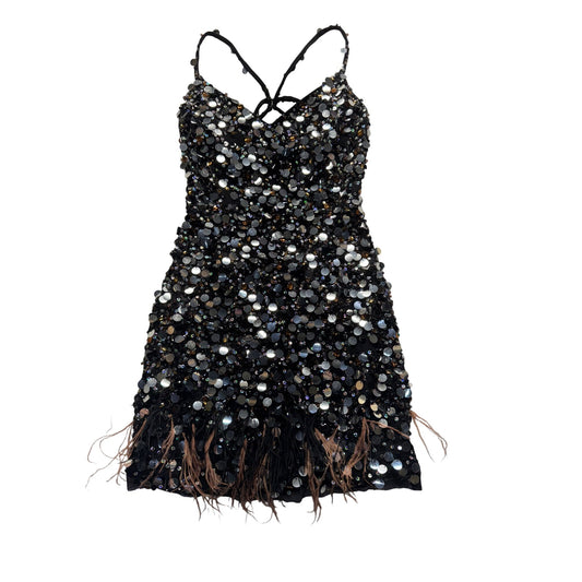 Women’s Mac Duggal Sequin Feather Mini Dress #5607
