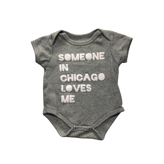 Someone In Chicago Loves Me Gray Baby Short Sleeve #7398