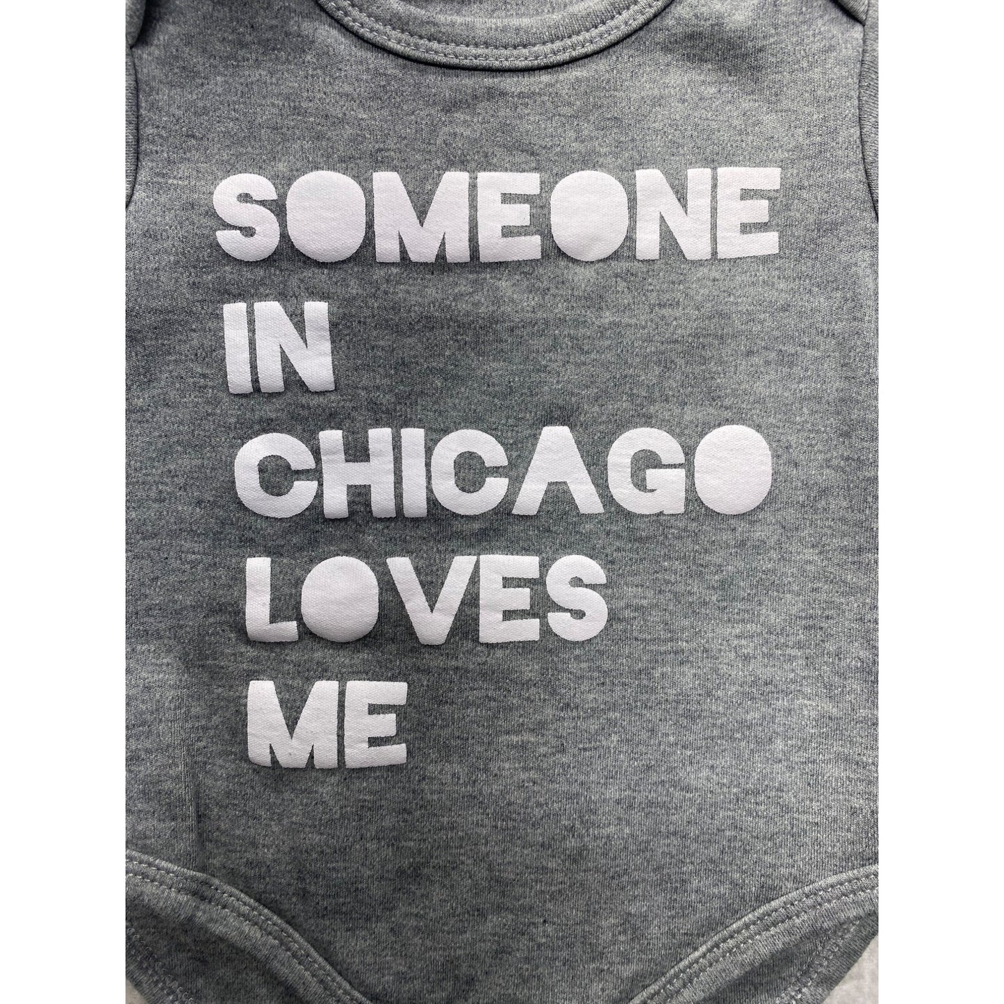Someone In Chicago Loves Me Gray Baby Short Sleeve #7398
