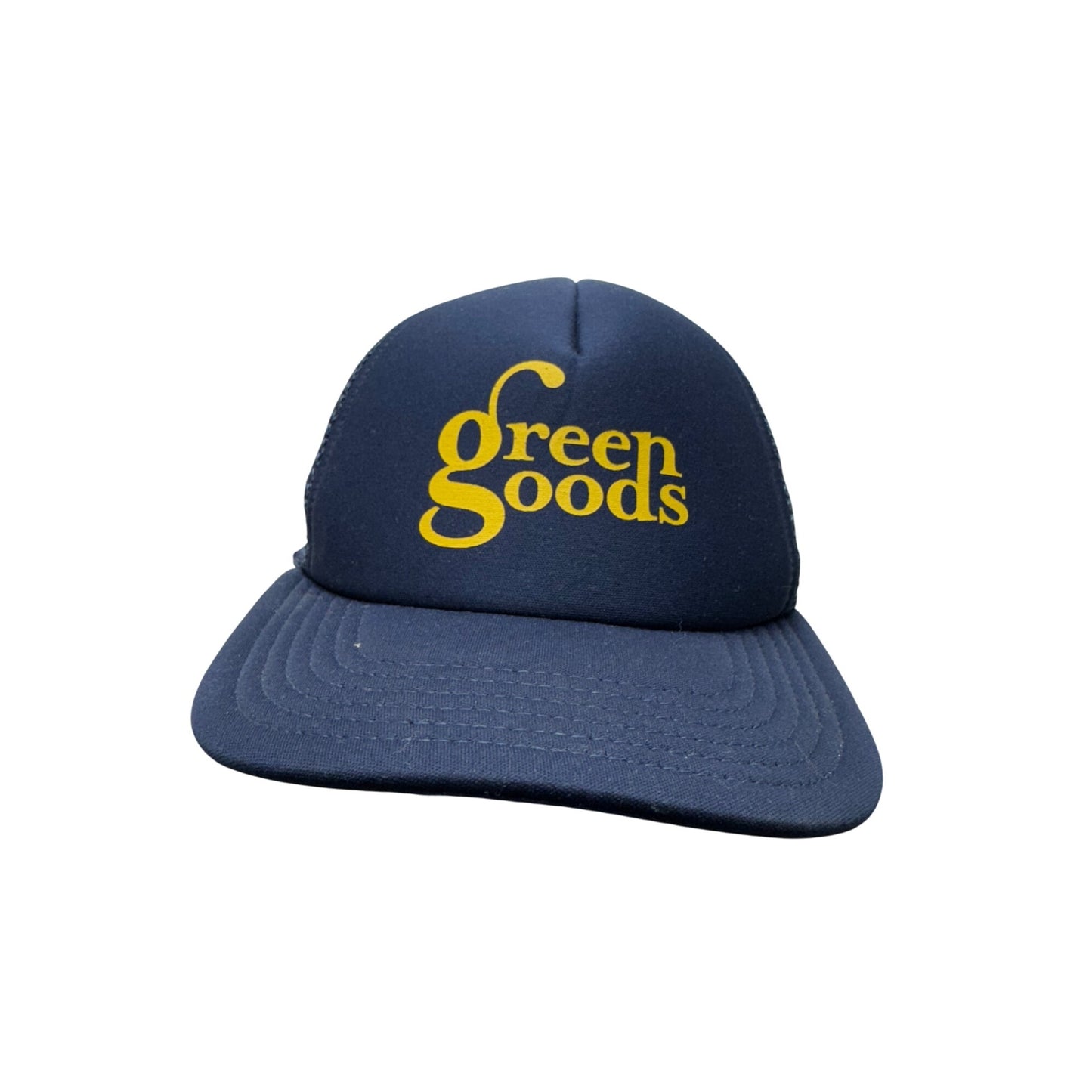 Green Goods Navy Mesh Trucker Hat By Sportiqe Adjustable Snapback #9237