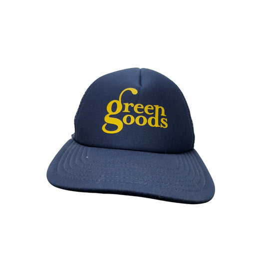 Green Goods Navy Mesh Trucker Hat By Sportiqe Adjustable Snapback #9237