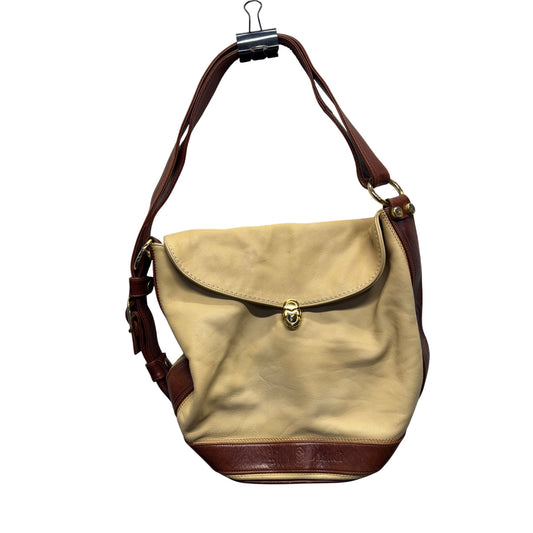 Vintage Etienne Aigner Tan & Brown Leather Shoulder Bag 95B