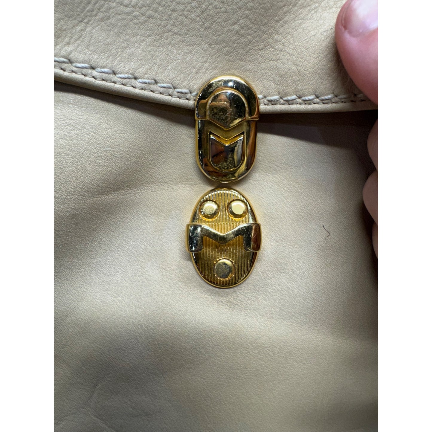 Vintage Etienne Aigner Tan & Brown Leather Shoulder Bag 95B