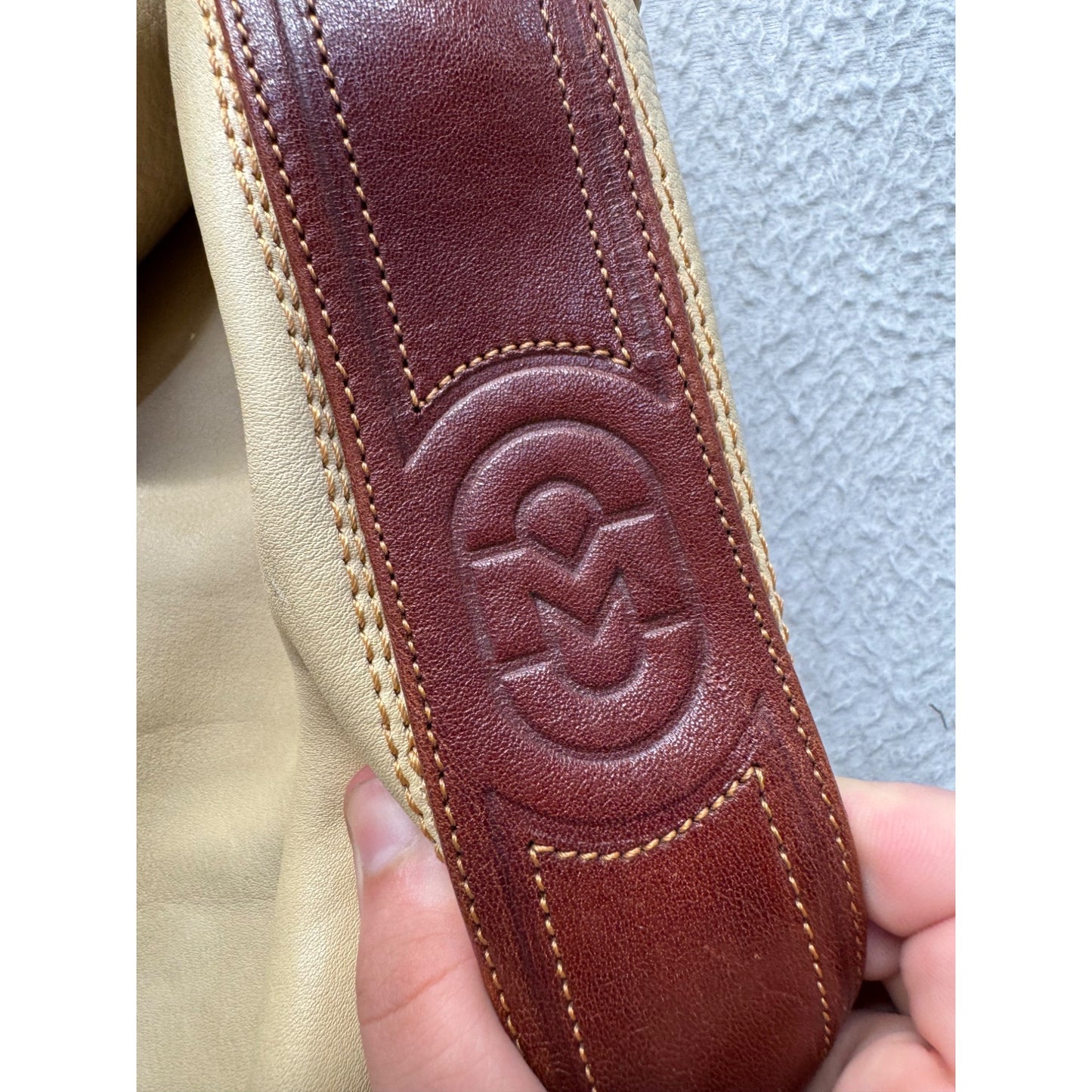 Vintage Etienne Aigner Tan & Brown Leather Shoulder Bag 95B