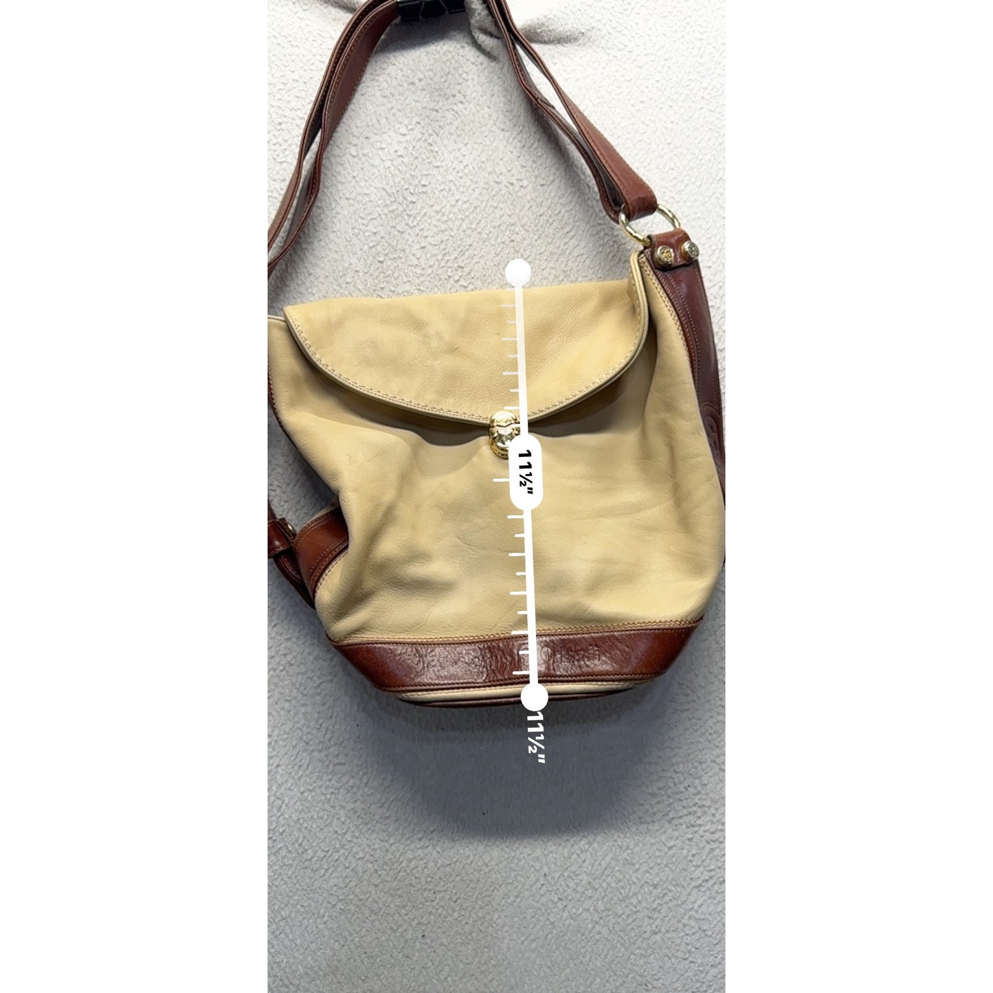 Vintage Etienne Aigner Tan & Brown Leather Shoulder Bag 95B