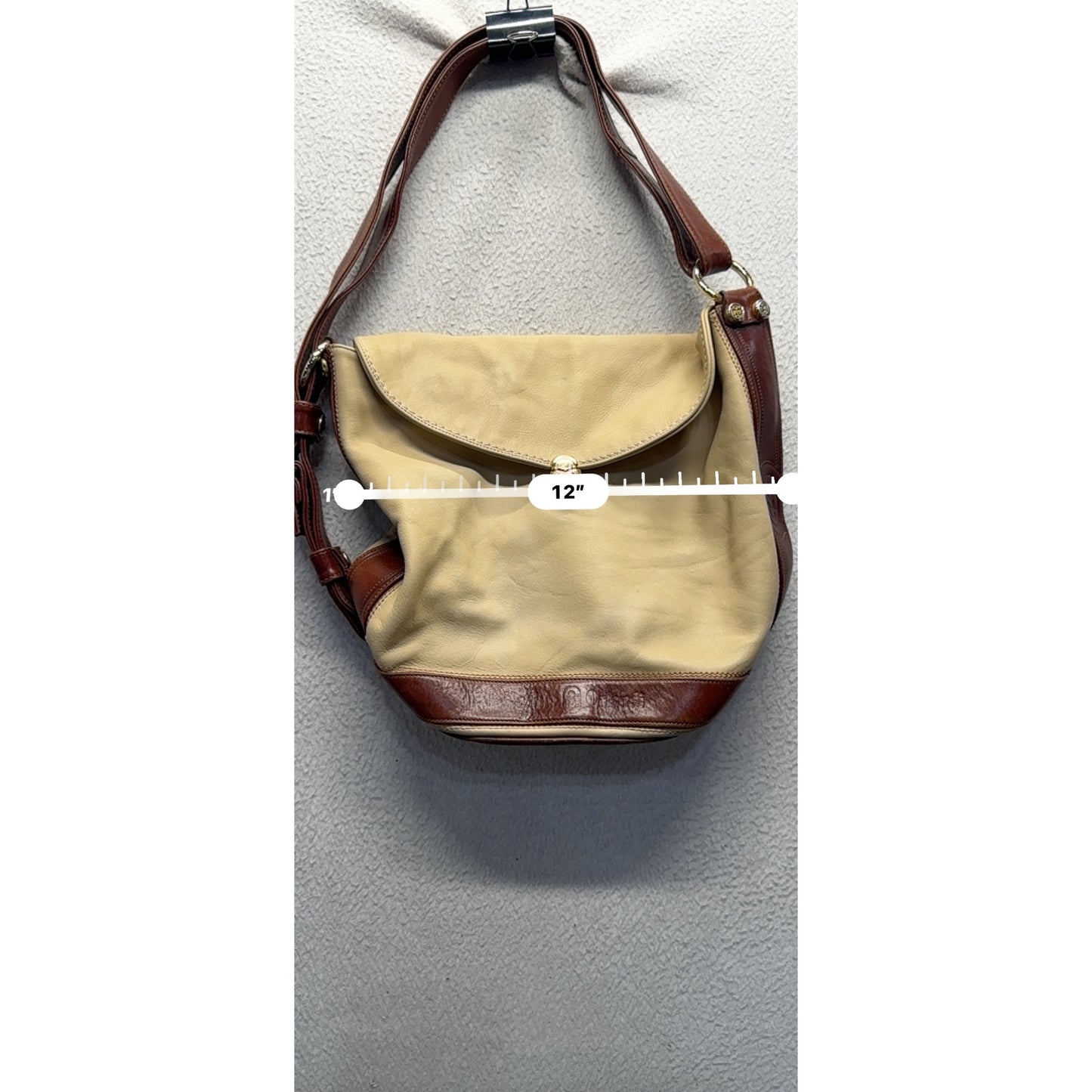 Vintage Etienne Aigner Tan & Brown Leather Shoulder Bag 95B