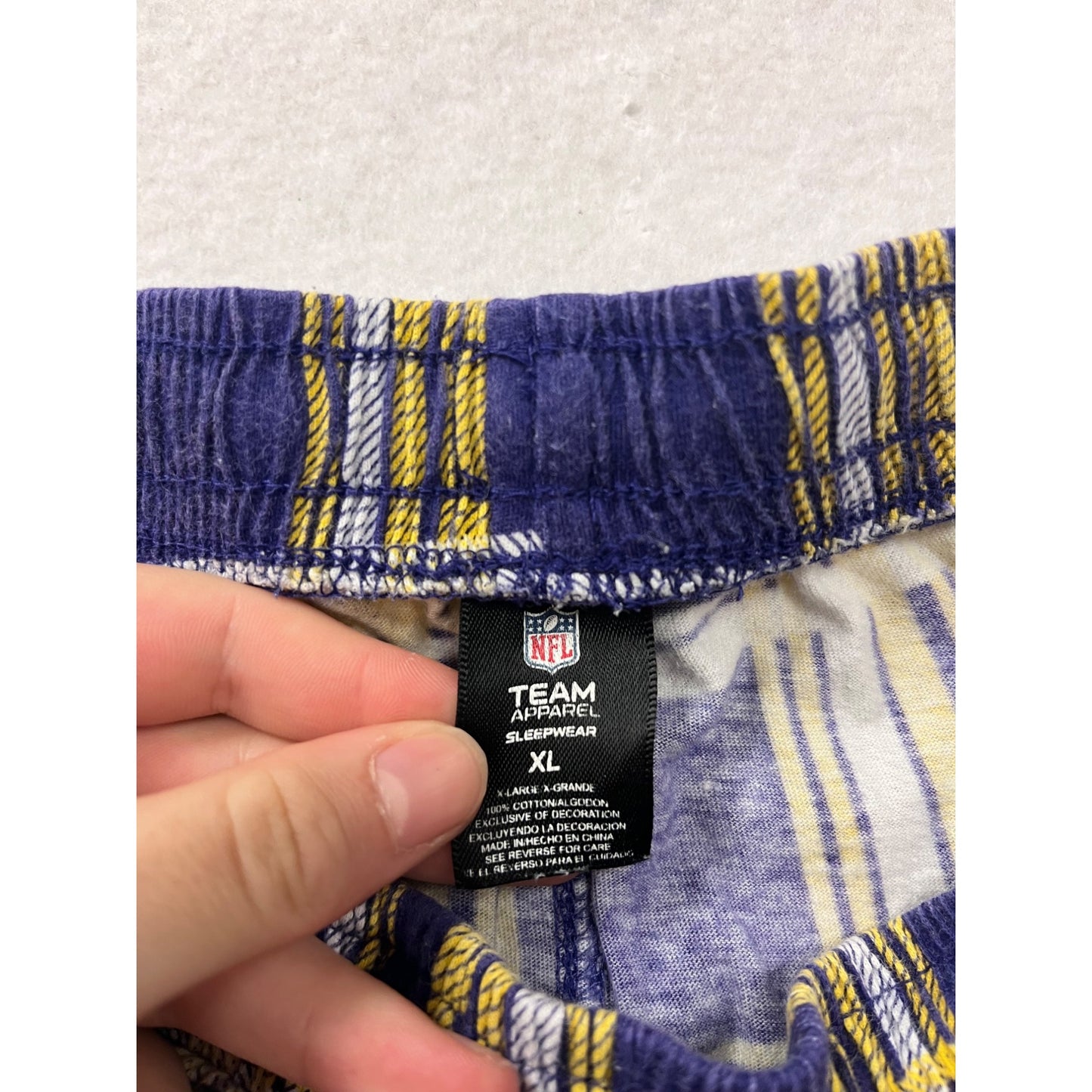 Minnesota Vikings Womens XL Plaid Pajama Pants With Elastic Waist #6600