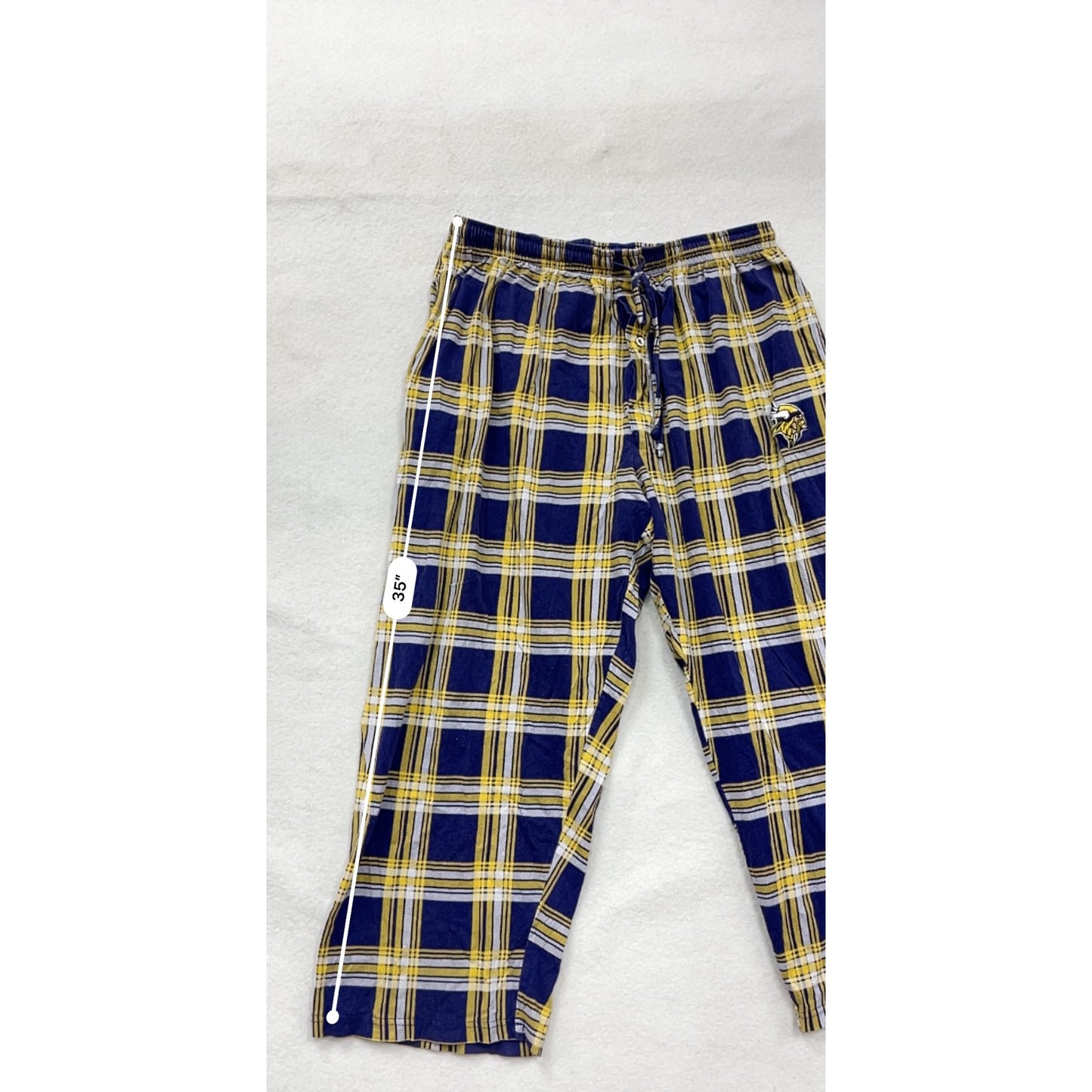 Minnesota Vikings Womens XL Plaid Pajama Pants With Elastic Waist #6600
