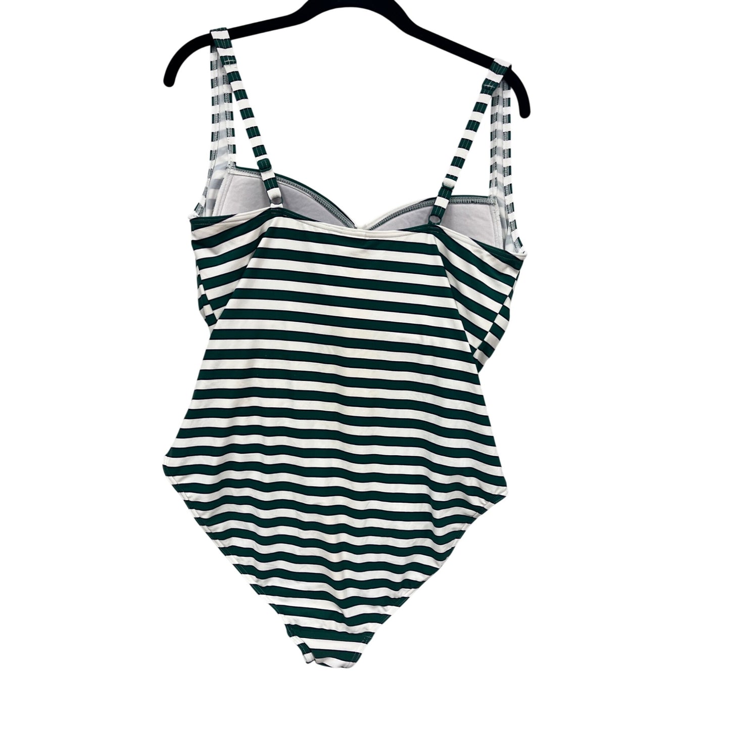Nip Tuck Swim Green & White Stripe One-Piece Swimsuit #908A