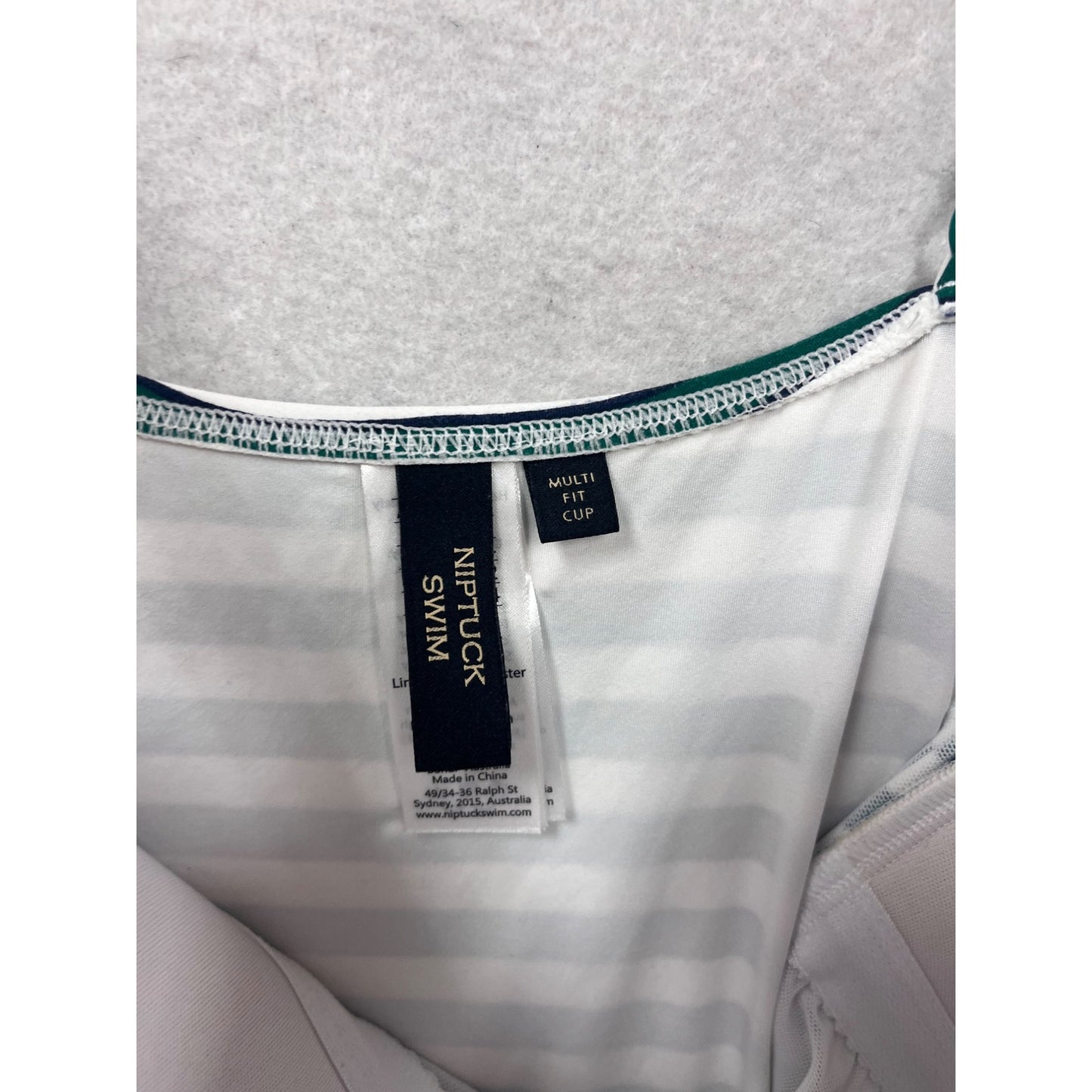 Nip Tuck Swim Green & White Stripe One-Piece Swimsuit #908A