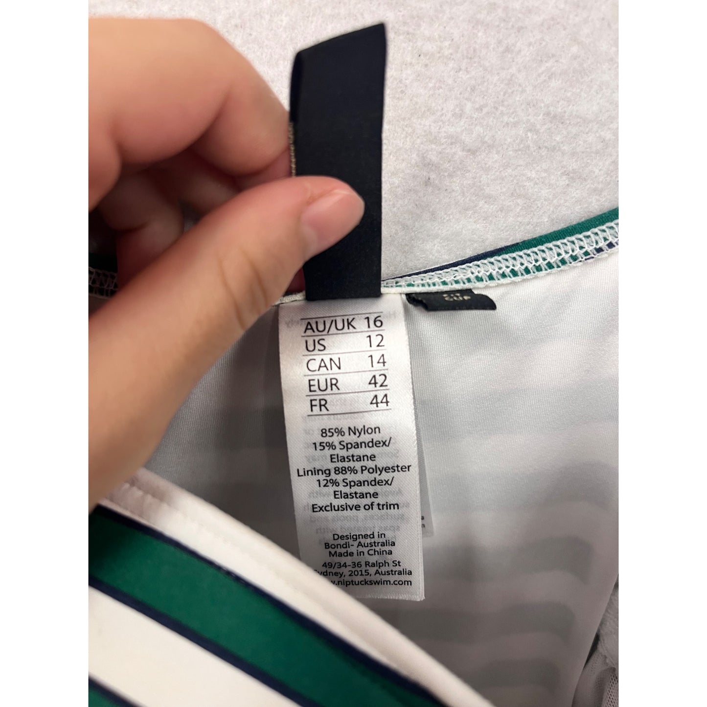 Nip Tuck Swim Green & White Stripe One-Piece Swimsuit #908A