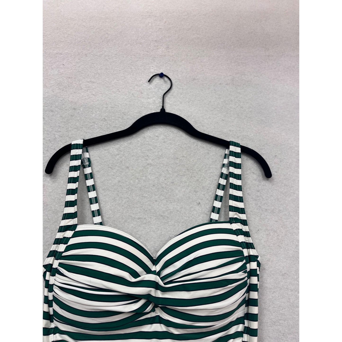 Nip Tuck Swim Green & White Stripe One-Piece Swimsuit #908A