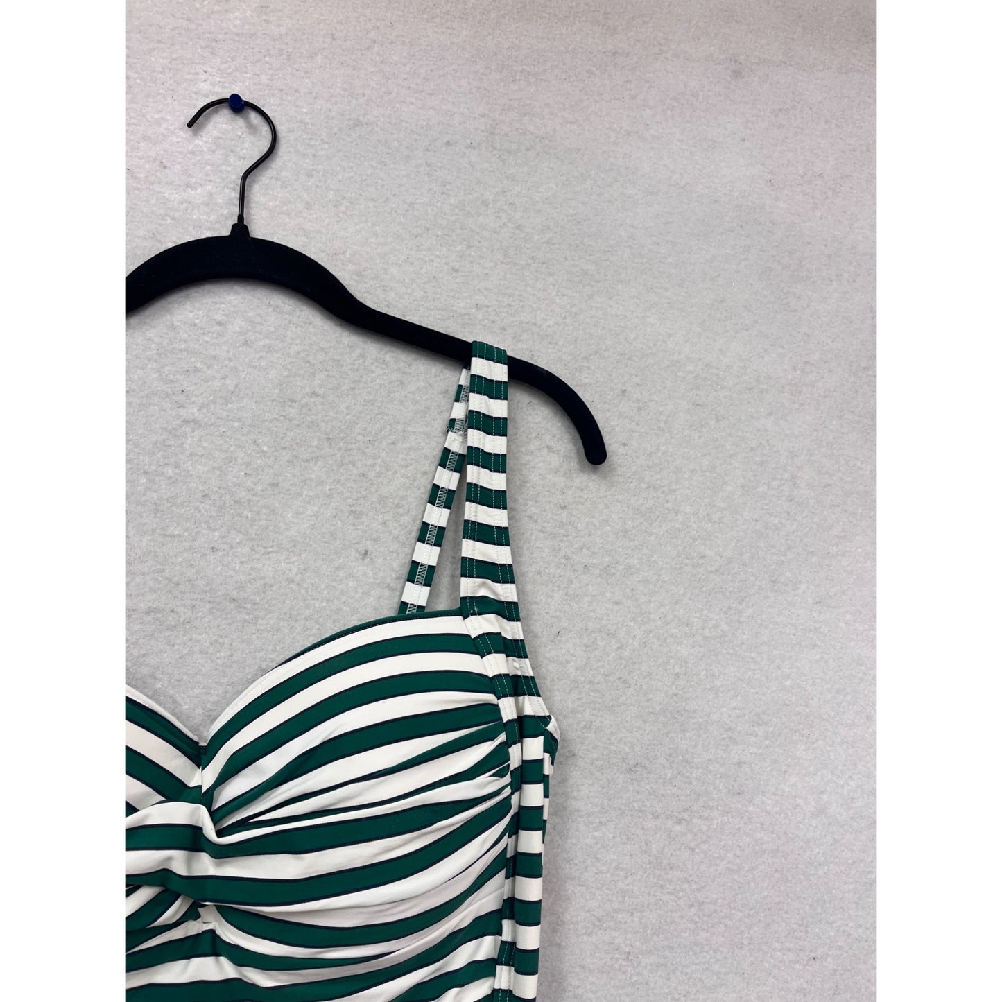 Nip Tuck Swim Green & White Stripe One-Piece Swimsuit #908A