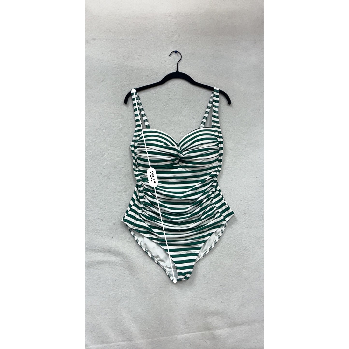 Nip Tuck Swim Green & White Stripe One-Piece Swimsuit #908A