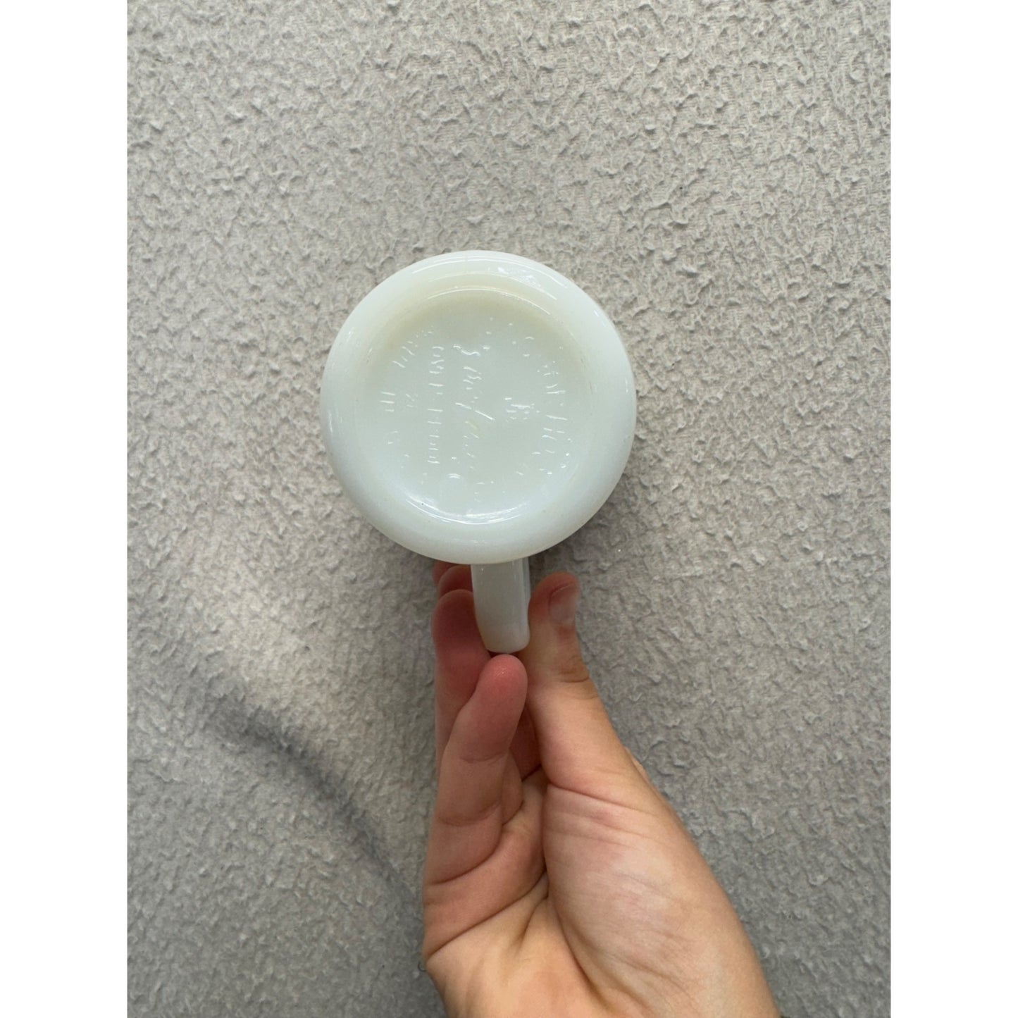 Vintage White Castle Milk Glass Mug With Blue Skyline Design #117B