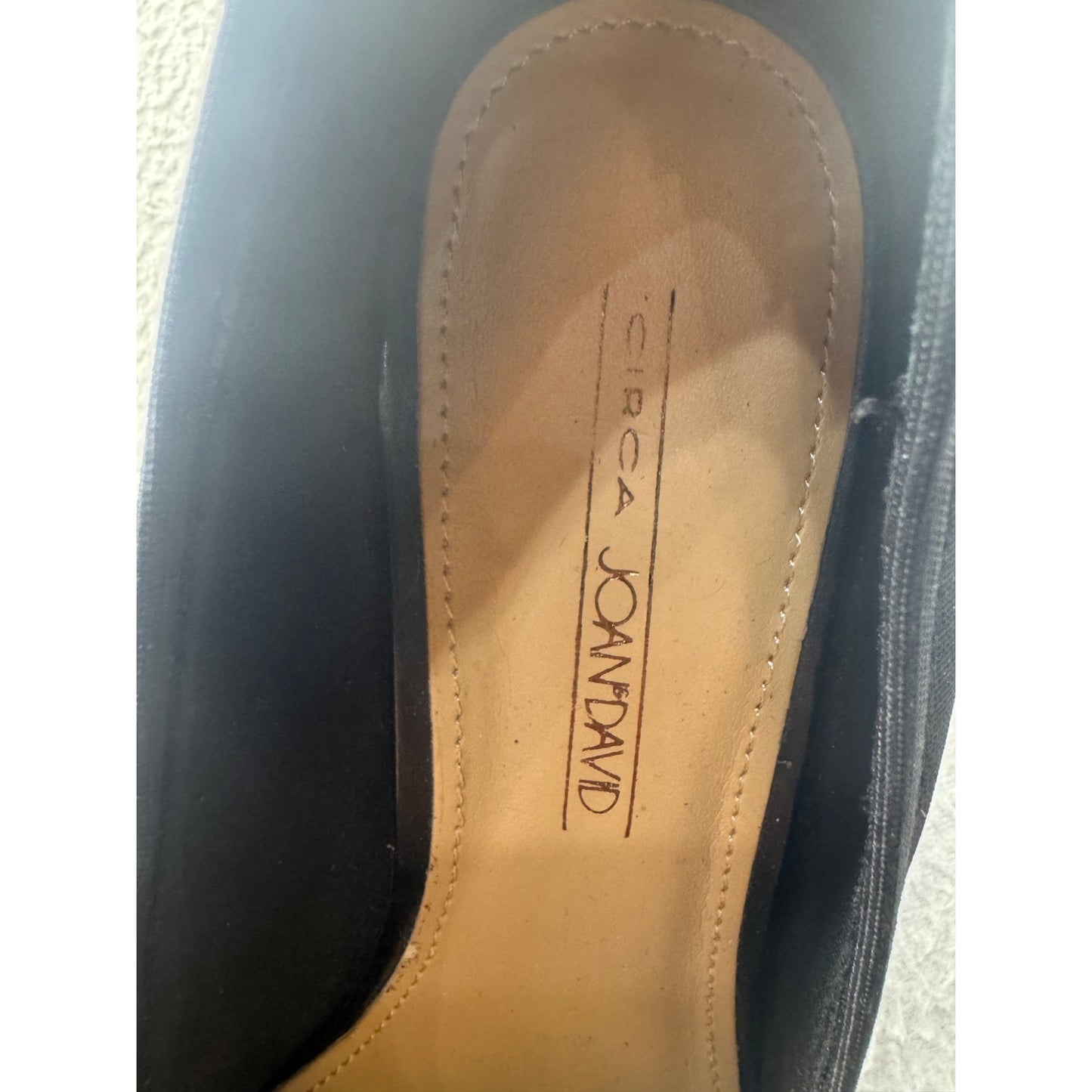 Black Leather Kitten Heel Dress Shoes With Bow Accent #9810