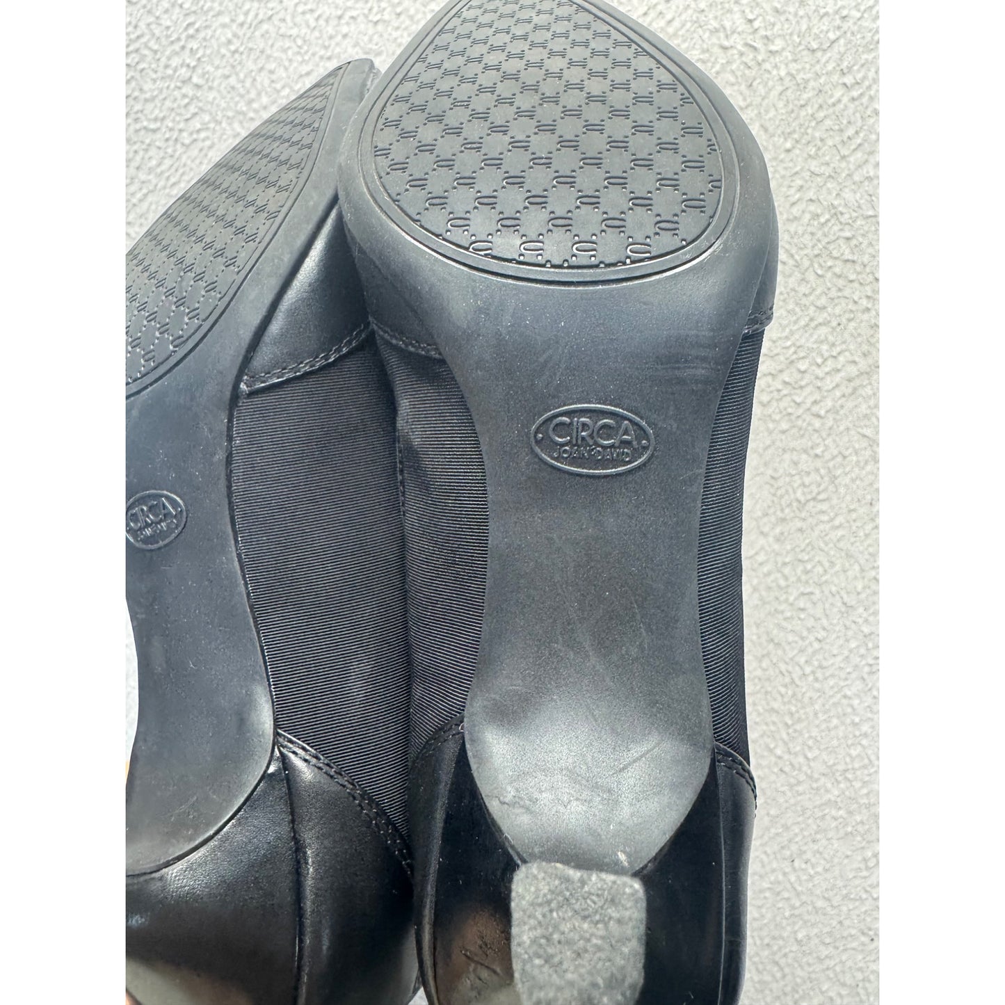 Black Leather Kitten Heel Dress Shoes With Bow Accent #9810