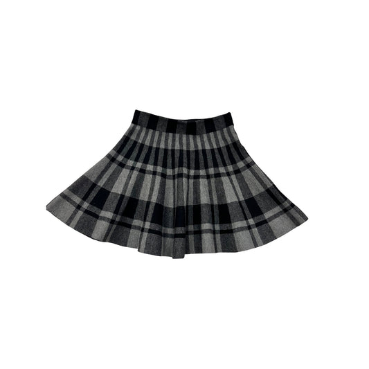 Girls Black & Gray Pleated Plaid Skirt By Mayoral Size 10 #8989