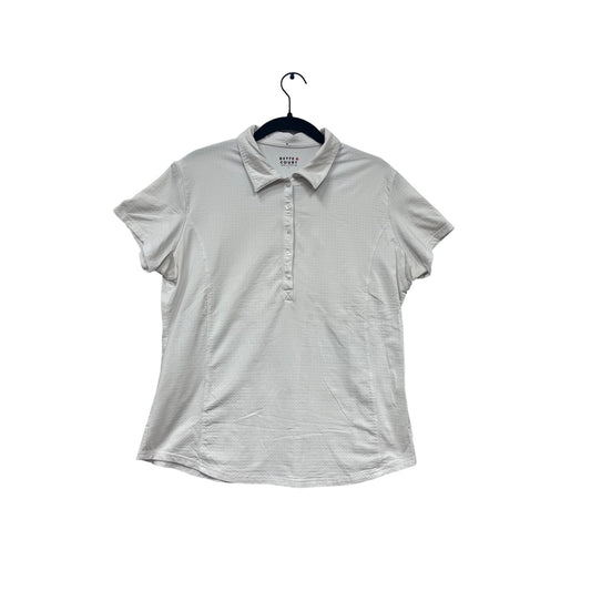Bette & Court White Short Sleeve Golf Polo Shirt L #641A