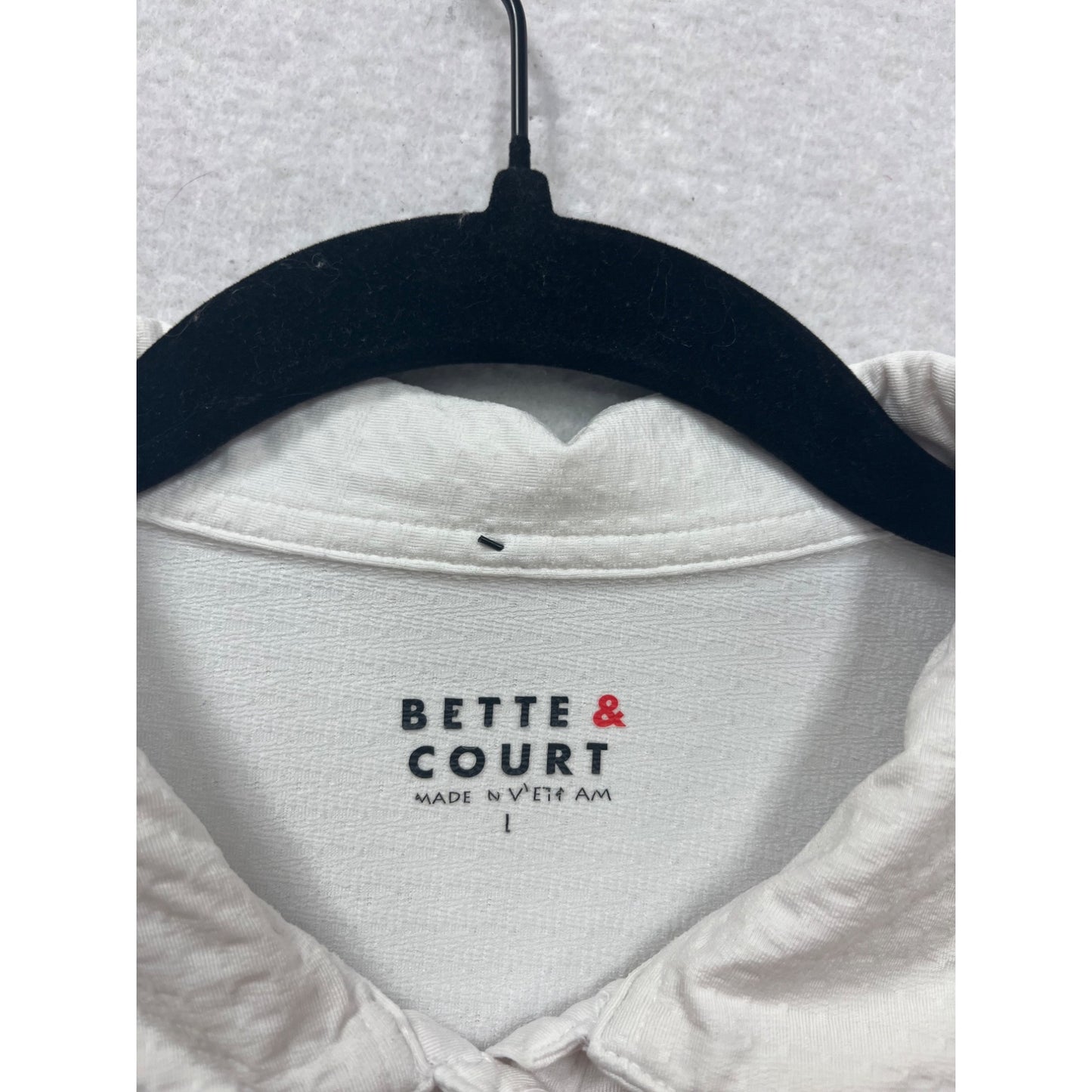 Bette & Court White Short Sleeve Golf Polo Shirt L #641A