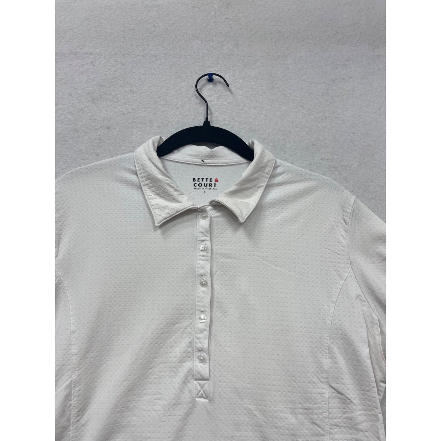 Bette & Court White Short Sleeve Golf Polo Shirt L #641A
