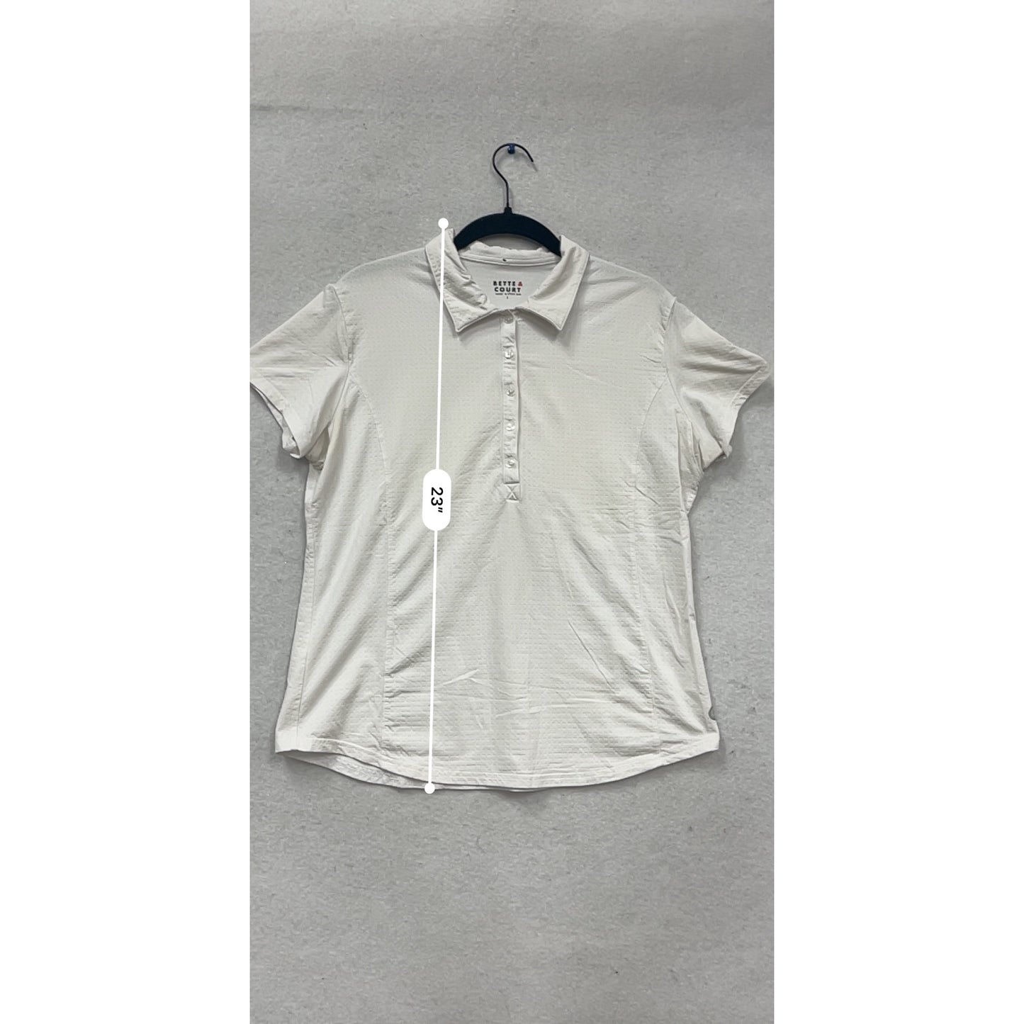 Bette & Court White Short Sleeve Golf Polo Shirt L #641A