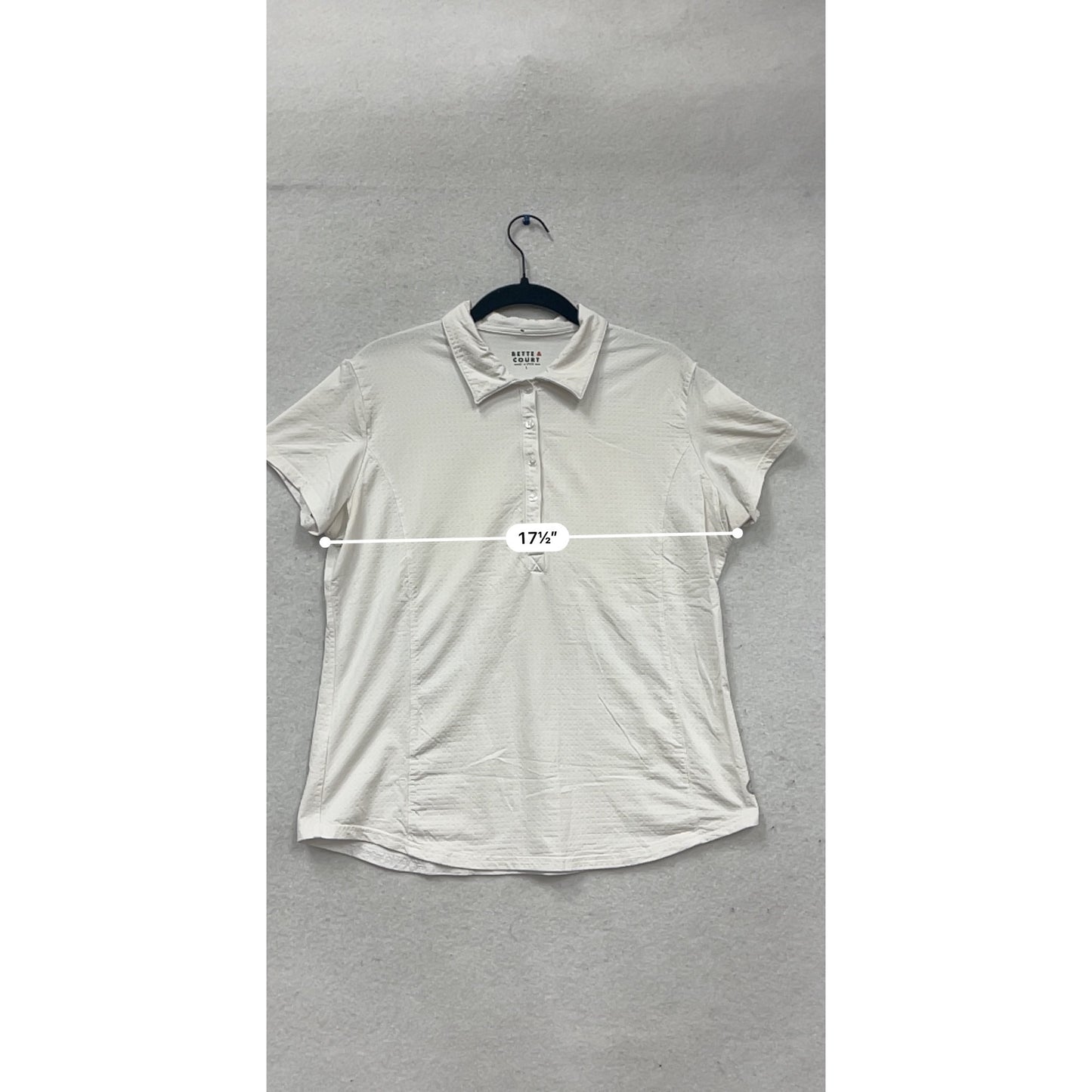 Bette & Court White Short Sleeve Golf Polo Shirt L #641A