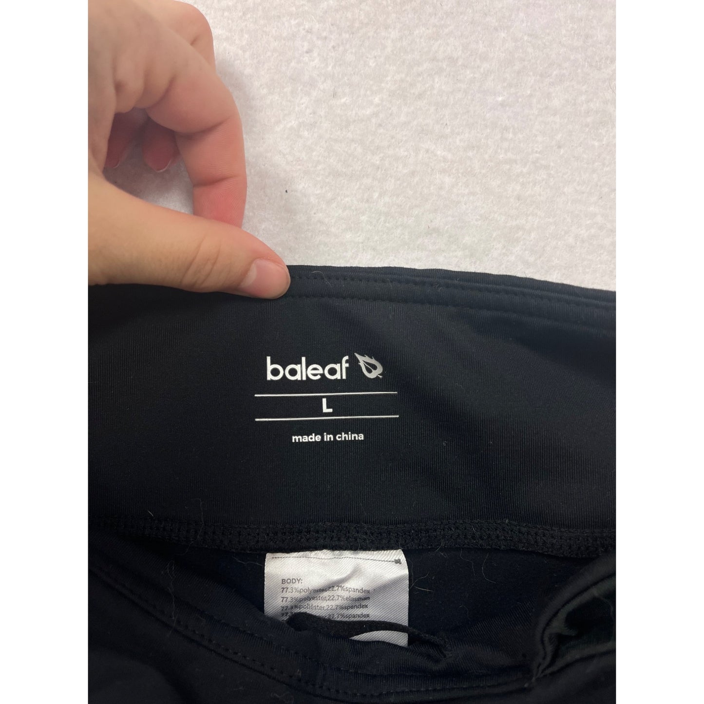 Baleaf High-Waisted Black Leggings With Pockets L #8637