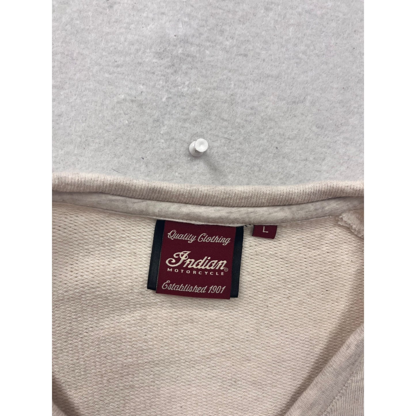 Indian Women’s Light Gray V-Neck Sweatshirt L #8725