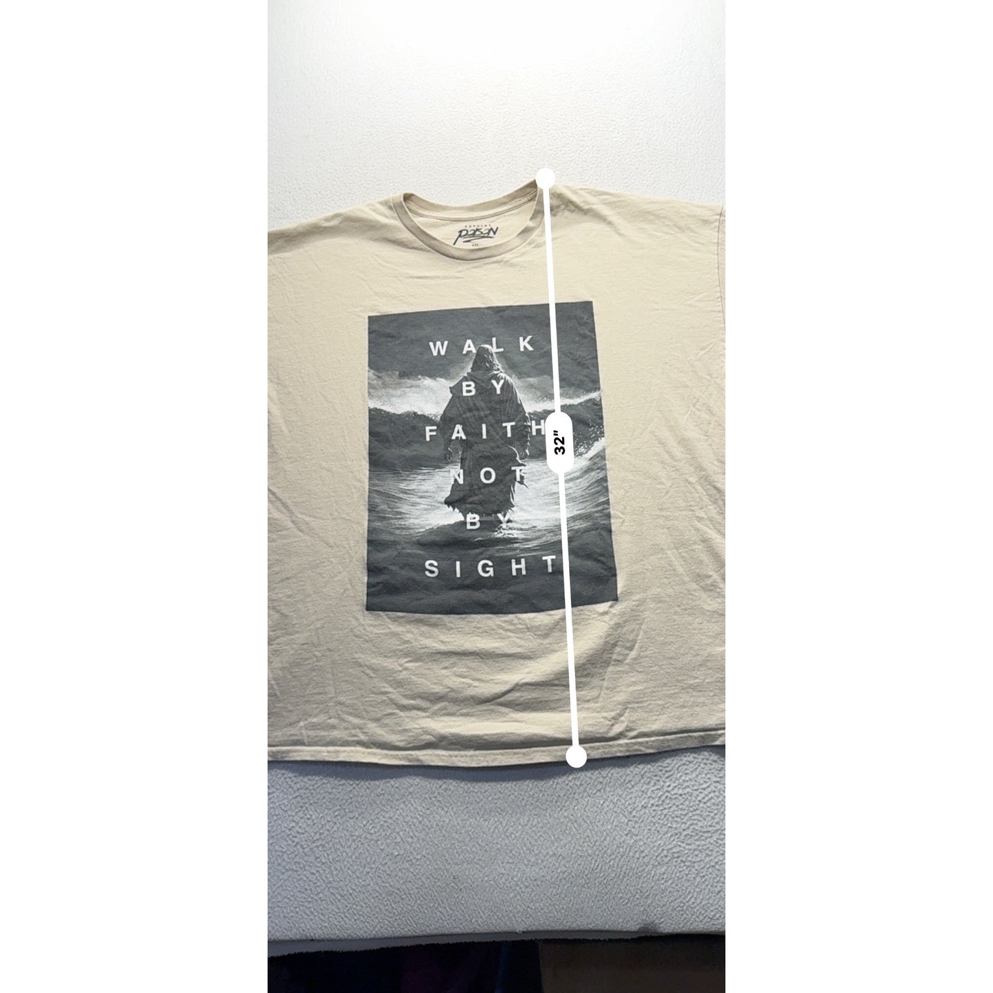 Walk By Faith Not By Sight Graphic T-Shirt 4XL Beige #9550