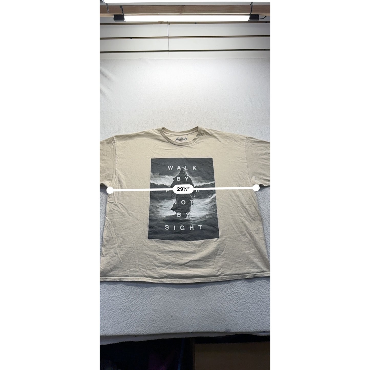 Walk By Faith Not By Sight Graphic T-Shirt 4XL Beige #9550