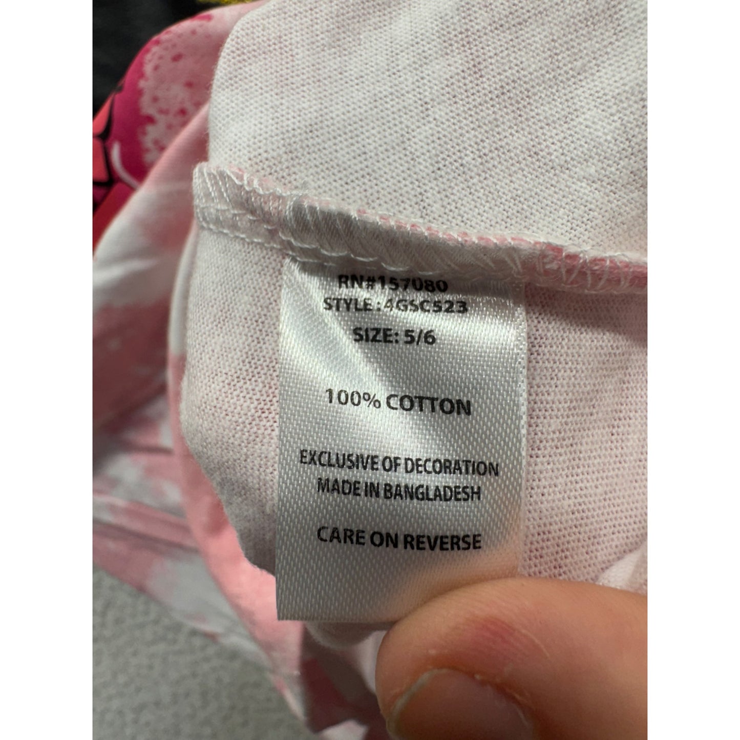 Queen Bee Pink Tie-Dye Graphic Tee With Knot Front Kids Size 5/6 #9336