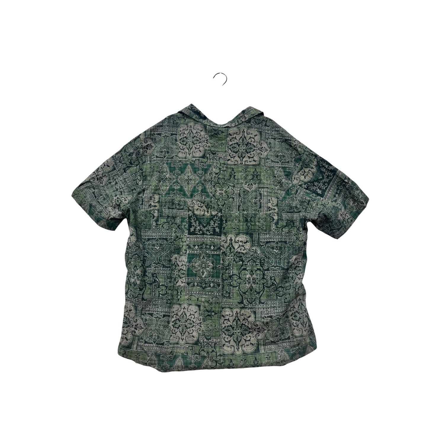 3X Atlanl Green Patterned Short Sleeve Button-Up Shirt #8719