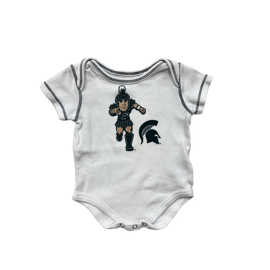 Michigan State Spartans Baby Bodysuit 0/3M White With Spartan Graphic #6455