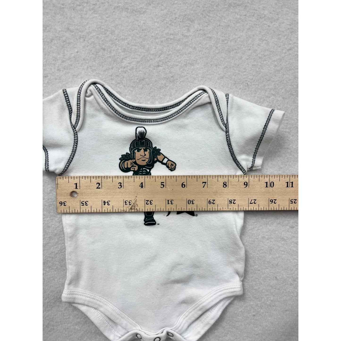 Michigan State Spartans Baby Bodysuit 0/3M White With Spartan Graphic #6455