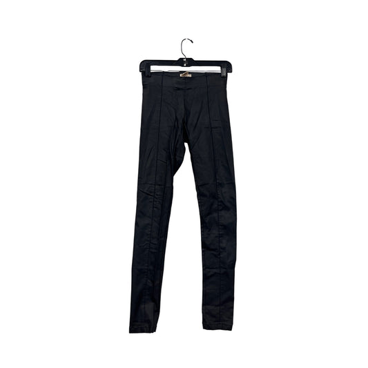 Women’s Small Black High-Waisted Faux Leather Stretchy Leggings By Timing #6706