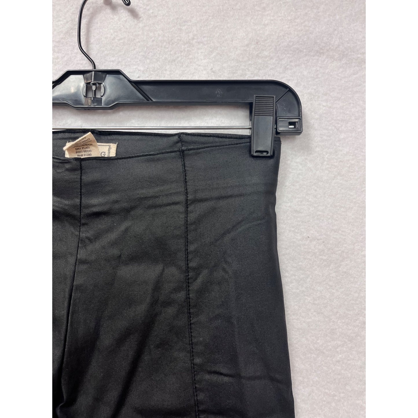 Women’s Small Black High-Waisted Faux Leather Stretchy Leggings By Timing #6706