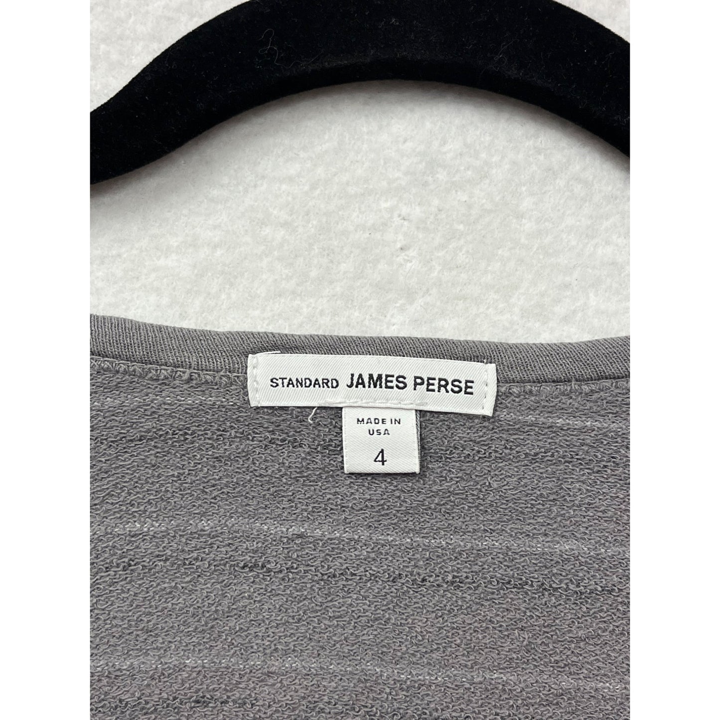 Vintage James Perse Womens Small Striped Gray Long Sleeve Lightweight Pullover Top #6748