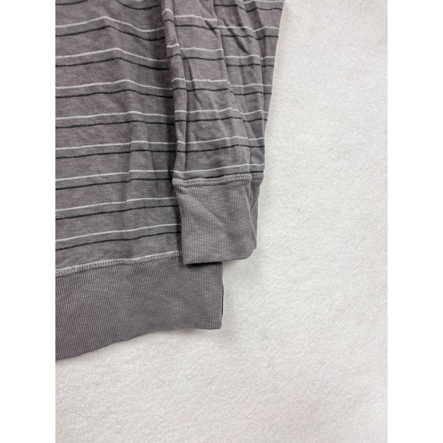 Vintage James Perse Womens Small Striped Gray Long Sleeve Lightweight Pullover Top #6748