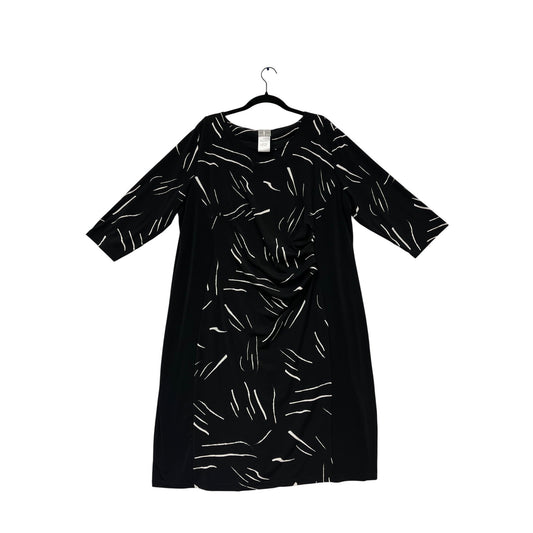 Fair Lady Black & White Abstract Print Dress 16 #143C