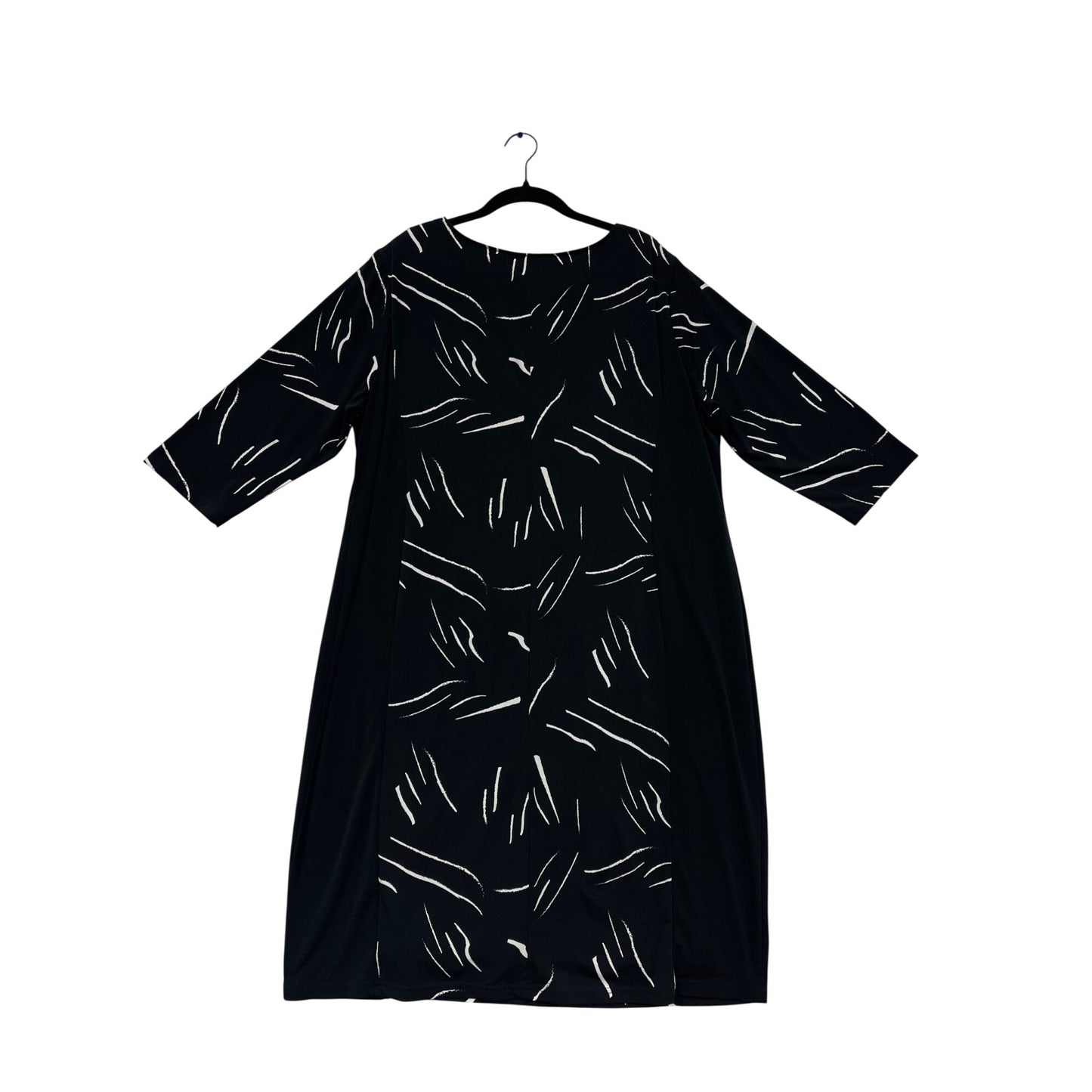 Fair Lady Black & White Abstract Print Dress 16 #143C