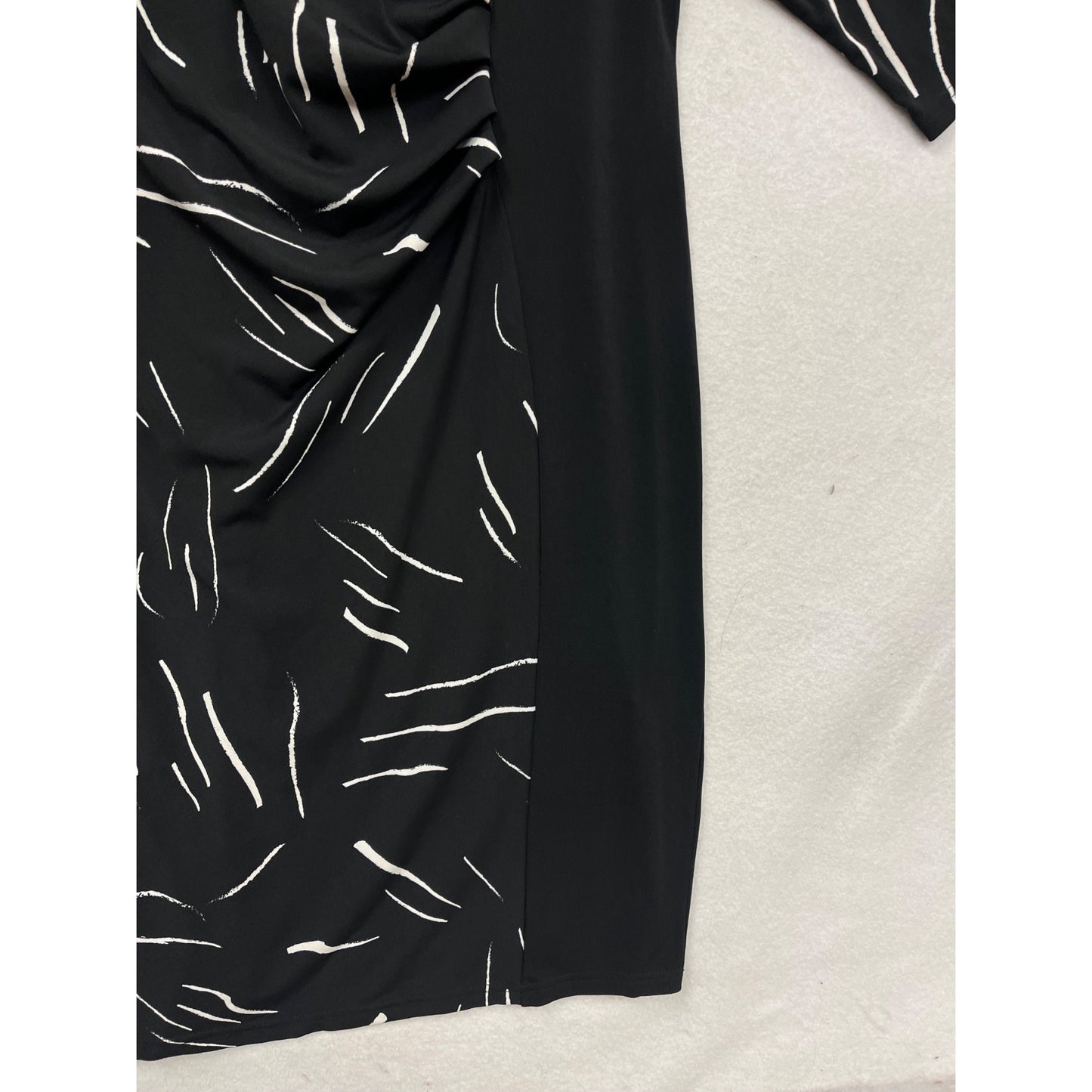 Fair Lady Black & White Abstract Print Dress 16 #143C