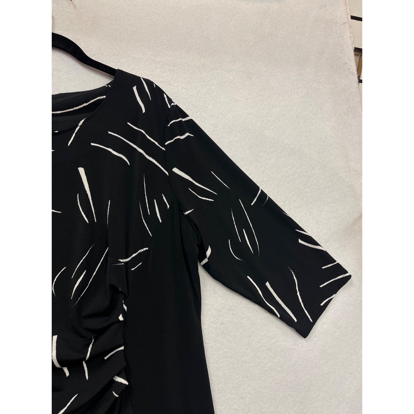 Fair Lady Black & White Abstract Print Dress 16 #143C