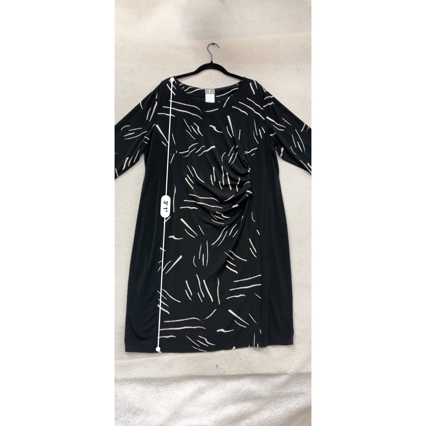 Fair Lady Black & White Abstract Print Dress 16 #143C
