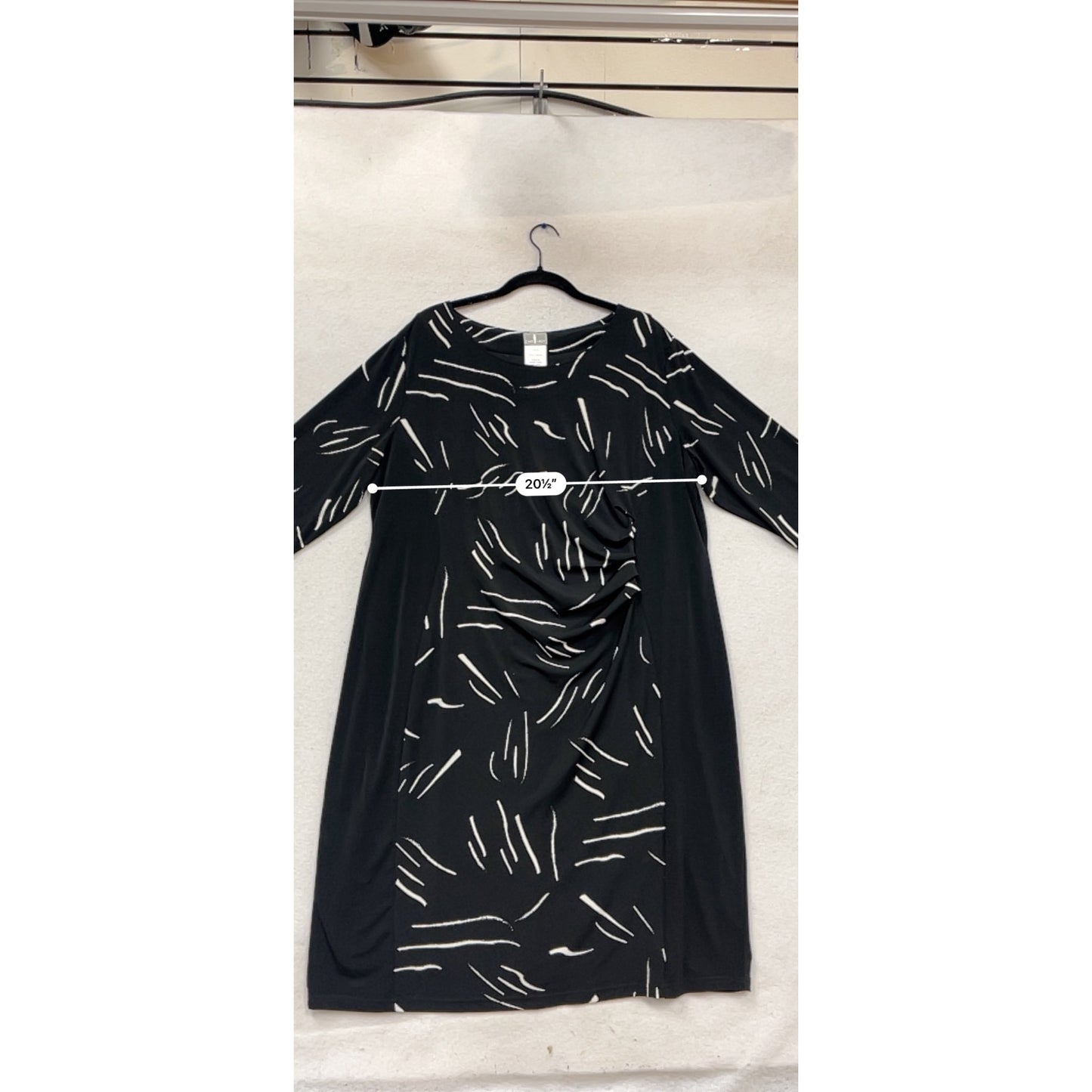 Fair Lady Black & White Abstract Print Dress 16 #143C