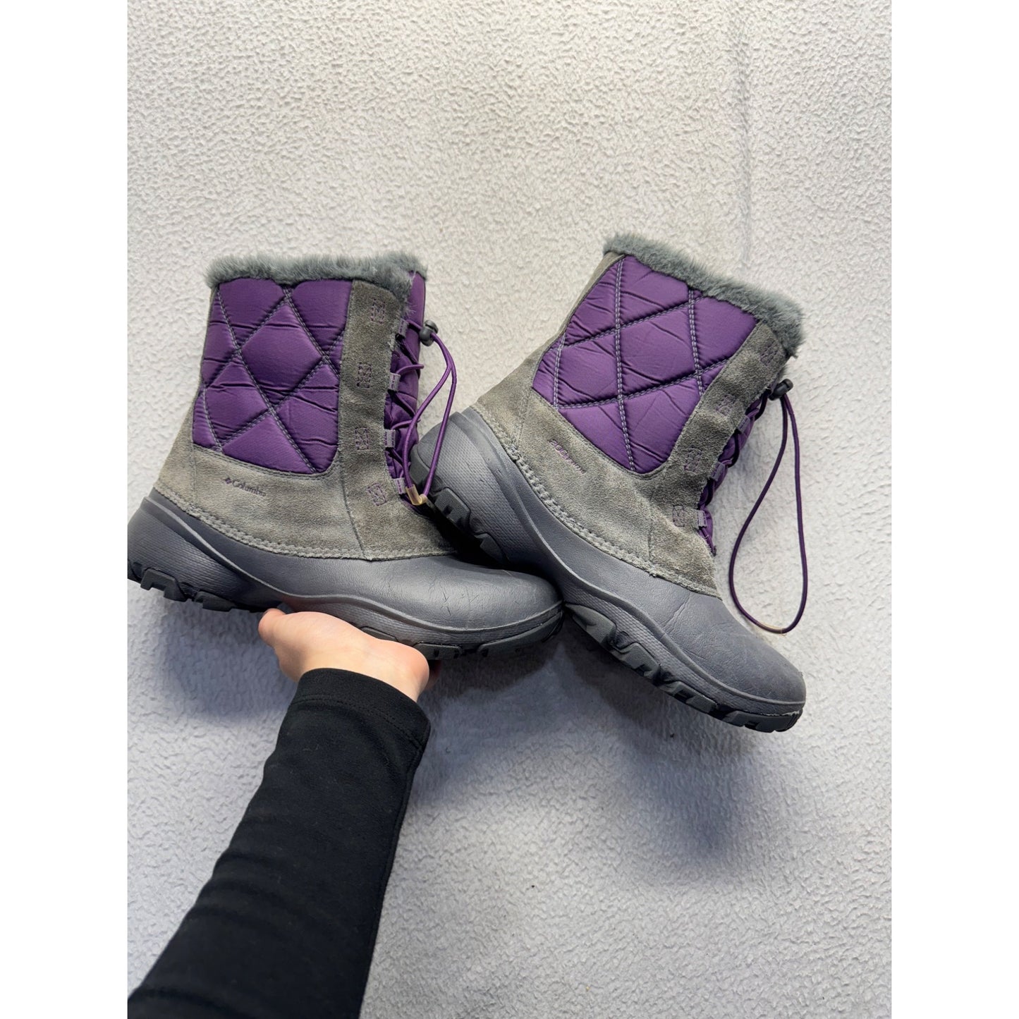 Columbia Waterproof Insulated Winter Boots With Faux Fur & Quilted Size 7 #139B